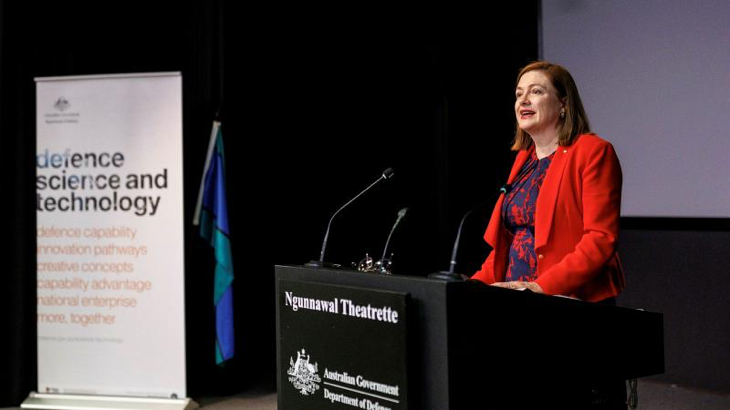 Chief Defence Scientist Professor Tanya Monro at the Defence National Science Week Launch at Russell Offices in Canberra. Story by Corporal Michael Rogers. Photo by Lauren Larking