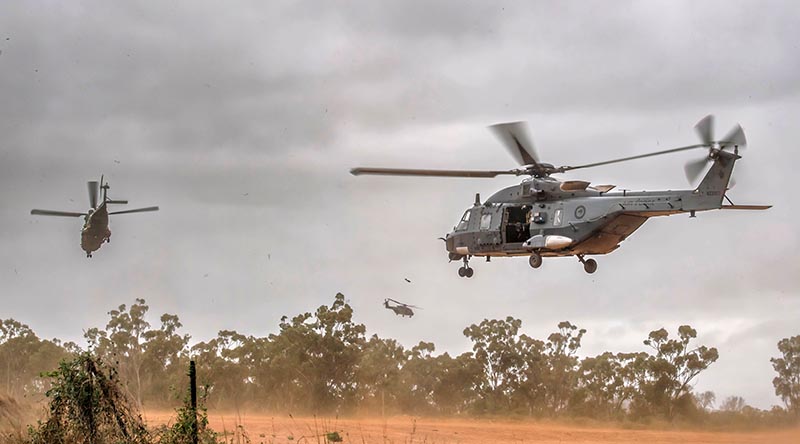 Royal New Zealand Air Force NH90 helicopters on Exercise Talisman Sabre 2023. Image supplied.