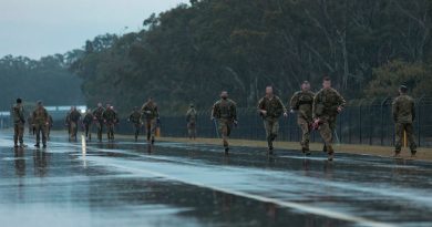 ADF candidates participating in the 4 Squadron Combat Control Suitability Screening do a 3.2km run in the rain as part of the Special Forces entry test. Story by Flight Lieutenant Rob Hodgson. Photos by Aircraftwoman Laura Flower.