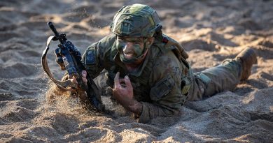 An Australian Army soldier completes the obstacle course during the 2023 Duke of Gloucester Cup in Singleton. Story and photo by Corporal Michael Rogers.