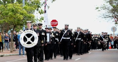 Ship's company from HMAS Stirling conduct a freedom-of-entry parade through the streets of Rockingham, WA. Story by Lieutenant Eleanor Williams. Photos by Able Seaman Rikki-Lea Phillips.