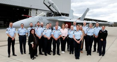 Australian Federal Police Northern Command executive leadership forum on the flight line with an EA-18G Growler from 6 Squadron at RAAF Base Amberley, Queensland. Story by Flight Lieutenant Rob Hodgson. Photos by Sergeant Peter Borys.