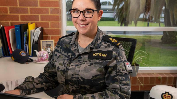 Chief Petty Officer Michelle Keygan is studying with the ADFA Postgraduate Scheme while maintaining her training and development role at the Navy Recruit School, HMAS Cerberus, Victoria. Story by Lieutenant Rebecca Williamson. Photo by Leading Seaman James McDougall.