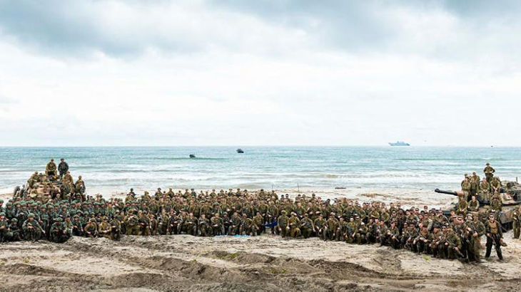 A ground combat element made up of ADF personnel, US Marines and Armed Forces of the Philippines soldiers on completion of a combined amphibious assault exercise during Exercise Alon in the Philippines. Story by Lieutenant Carolyn Martin. Photo by Lance Corporal Riley Blennerhasset.