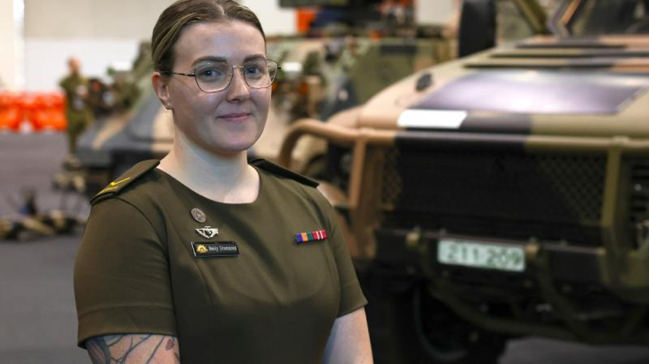 Lance Corporal Emily Drummond at the 2023 Chief of Army Symposium in Perth. Story by Warrant Officer Class Two Max Bree.