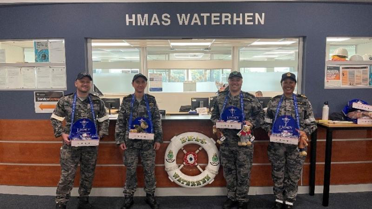 From left, Seaman Joshua Love, Chief Petty Officer Ashley Schmidt, Able Seaman Jason Martinez and Lieutenant Shanna Stocks. Story by Seaman Kiri Mutton.