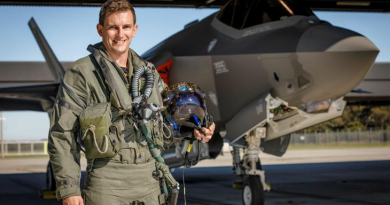 RAAF pilot Flight Lieutenant Ross Bowman at RAAF Base Williamtown before flying the F-35 A Lightning II display at the Central Coast Airshow 2022, at Warnervale, NSW. Story by Flight Lieutenant Steffi Blavius. Photo by Corporal Craig Barrett.