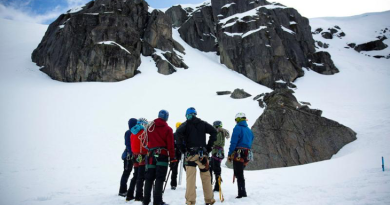 Army Alpine Association members survey their route before a climb during the Army Alpine Association annual skill development carnival Rock&Ice23 at Kosciusko National Park, NSW. Story and photos by Corporal Michael Rogers.