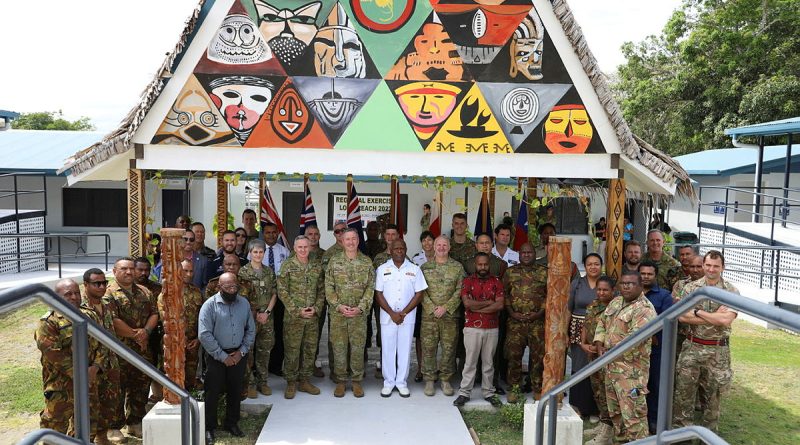 Commander 1st (Australian) Division Major General Scott Winter and delegates at the official opening of Regional Exercise Longreach and South Pacific Defence Ministers' Meeting in Port Moresby, Papua New Guinea. Story by Captain Peter Nugent.