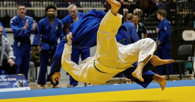 Military team members and veterans compete in a military judo teams competition at Nissan Stadium, Brisbane. Story by Captain Cody Tsaousis. Photos by Trooper Scott Paterson-Muller.