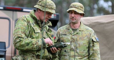 Signallers from 108 Signal Squadron test their interoperability with 144 Signal Squadron during Exercise Hermes Run in Mount Gambier, SA. Story by Captain Peter March. Photos by Sergeant Peng Zhang.