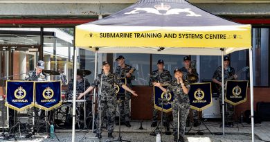 The RAN Band-WA performs at the Submarine Training and Systems Centre Mental Health Week barbecue at HMAS Stirling. Story by Richard Wilkins. Photos by Able Seaman Rikki-Lea Phillips.