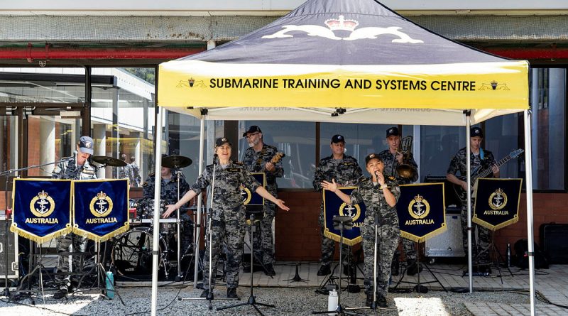 The RAN Band-WA performs at the Submarine Training and Systems Centre Mental Health Week barbecue at HMAS Stirling. Story by Richard Wilkins. Photos by Able Seaman Rikki-Lea Phillips.