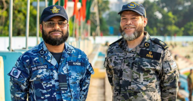  Chaplain Abdul Kader (left) and Chaplain Majidih Essa during a visit to Bangladesh as part of Indo-Pacific Endeavour. Story by Lieutenant Geoff Long. Photo by LAC Ryan Howell.