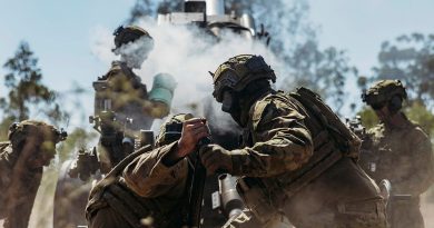 Australian Army gunners from 4 Regiment, Royal Australian Artillery, fire the M777A2 155mm howitzer during Exercise Nadzab at Townsville Field Training Area. Story by Private Nicholas Marquis. Photos by Captain Lyndon Harvey.