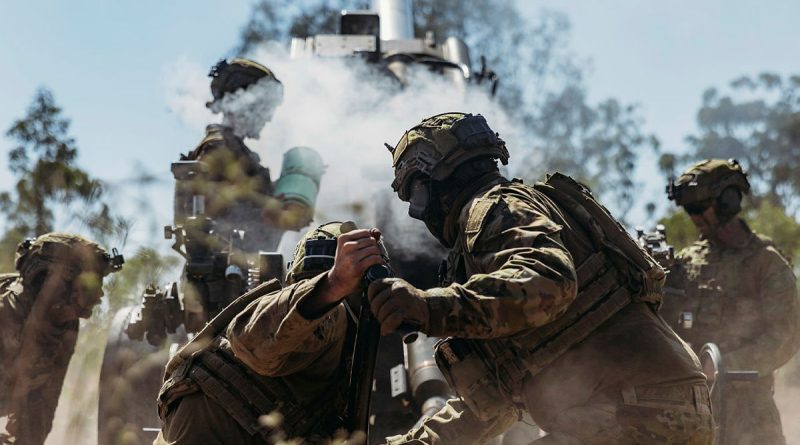 Australian Army gunners from 4 Regiment, Royal Australian Artillery, fire the M777A2 155mm howitzer during Exercise Nadzab at Townsville Field Training Area. Story by Private Nicholas Marquis. Photos by Captain Lyndon Harvey.