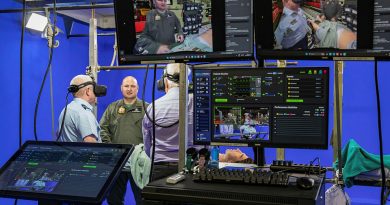 The Blue Room is a mixed-reality simulator used to train Air Force medical staff in on board aircraft medical operations and emergency medical evacuation. Story by Flight Lieutenant Greg Hinks. Photo by Aircraftwoman Nell Bradbury.