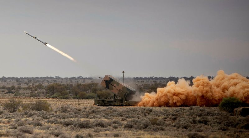 The National Advanced Surface to Air Missile System fires an AIM-120 Advanced Medium Range Air to Air Missile during its first Australian live-fire at Woomera Test Range in South Australia. Story and photos by Private Nicholas Marquis.