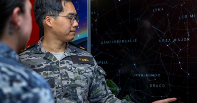 RAN Lieutenant Jason Wang, Staff Officer to Director General Space Operations, at the Space Command offices, Canberra. Story and photo by Corporal Jacob Joseph.