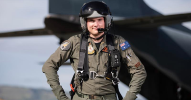 Loadmaster Corporal Mitchell Hordern, of 35 Squadron, during Operation Solania in Honiara, the Solomon Islands. Story by Captain Peter Nugent. Photo by Leading Aircraftwoman Maddison Scott.