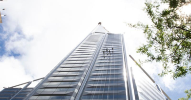 Members of the Australian Defence Force abseil 130 metres down the Central Park Tower in Perth's CBD for the annual Central Park Plunge, raising money for the Prostate Cancer Foundation of Australia. Story by Stephanie Hallen. Photo b y Corporal Nakia Chapman.