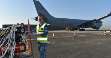 Corporal Casey Childs, a supplier with RAAF 33 Squadron, checks inventory at Gimhae Air Base, in South Korea during Exercise Vigilant Defense 24. Story by Flight Lieutenant Steffi Blavius.