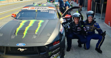 Petty Officer Jenna Shiel and Leading Seaman Amanda Bourke receive a V8 Super Car hot lap in recognition of their service for their voluntary support of the veteran community. Story by Lieutenant Rebeca Williamson.