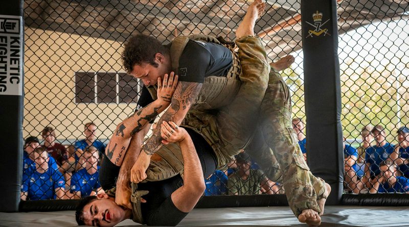 Australian Army soldiers compete as part of the Gallipoli Barracks Army Combatives Tournament finals in Brisbane. story by Captain Cody Tsaousis. Photo by Corporal Nicole Dorrett.