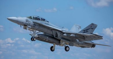 An F/A-18F Super Hornet from 1 Squadron takes off from RAAF Base Tindal during Exercise Crimson Dawn. Story by Pilot Officer Shanea Zeegers. Photos by Sergeant David Gibbs.