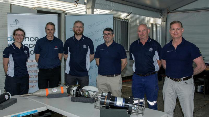 Industry staff of the international interoperable underwater communications and relay capability during Autonomous Warrior at HMAS Creswell. Story by Emma Thompson. Photo by Able Seaman Jasmine Saunders.