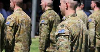 Deployed soldiers from 7th Battalion, the Royal Australian Regiment, on parade during their Operation Kudu farewell ceremony at Edinburgh Defence Precinct, Adelaide. Story and photos by Captain Peter March.