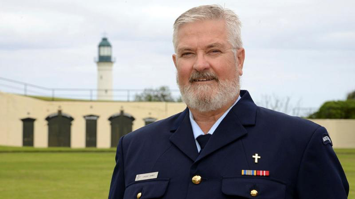 Royal Australian Air Force officer, Wing Commander Chaplin Lindsay Carey at Fort Queenscliff in Victoria. Story by Corporal Luke Bellman. Photo by Warrant Officer Don Kenny.