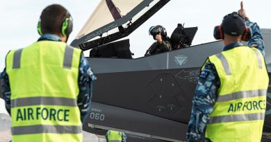 A RAAF F-35A Lightning II pilot gives the thumbs up during Exercise Red Flag Nellis in Nevada, US. Story by Flight Lieutenant Claire Burnet.