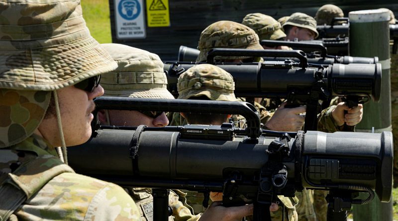 Australian Army soldiers from 1st Battalion, The Royal Australian Regiment, during live-fire practice with the 84mm Carl Gustaf, Townsville Field Training Area, Queensland. Story by Captain Brittany Evans. Photos by Corporal Guy Sadler.