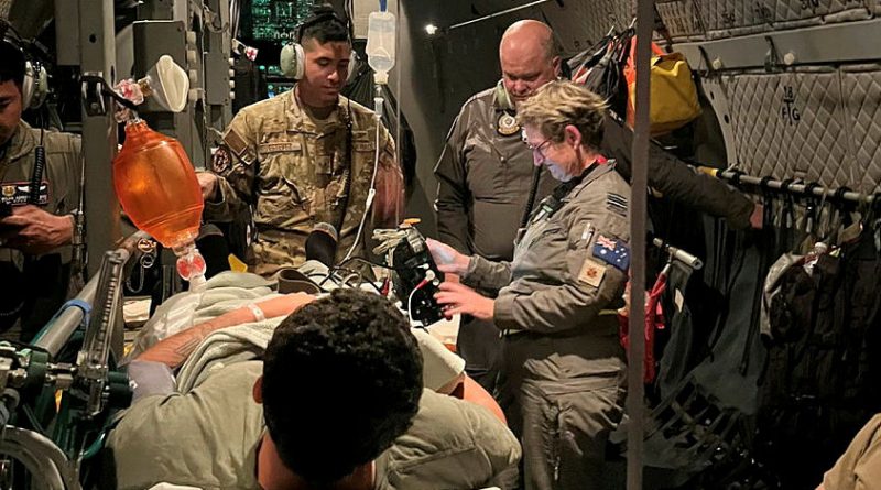 Australian and US personnel were re-tasked to conduct a real-world aeromedical evacuation during Exercise Cope North 24, flying to Micronesia to extract a patient requiring medical care in Guam. Story by Flight Lieutenant Claire Campbell. Photos by Corporal Deniele Oehm.