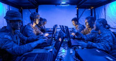 Soldiers and officers of Headquarters 3rd Brigade and 3rd Combat Signal Regiment operating a command post during Exercise Brolga Walk at Townsville Field Training Area, Queensland. Story by Corporal Luke Bellman. Photos by Trooper Dana Millington.