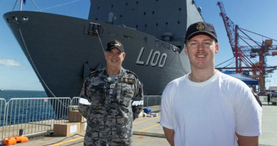 Connor Levinge is following in his father’s footsteps, Chief Petty Officer Carl Levinge, by also joining the Royal Australian Navy. Story by Lieutenant Rebecca Williamson. Photo by Leading Seaman Iggy Roberts.