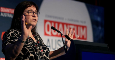 Head of the Advanced Strategic Capabilities Accelerator Professor Emily Hilder addresses the Quantum Australia 2024 Conference in Sydney. Story by Natalie Staples.