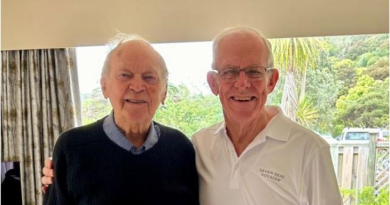 Former Air Commodore Vin Hill pictured here with retired Air Vice-Marshal and former Deputy Chief of Air Force, Dave Rogers at Vin's home in New Zealand in January 2024. Story by John Noble.