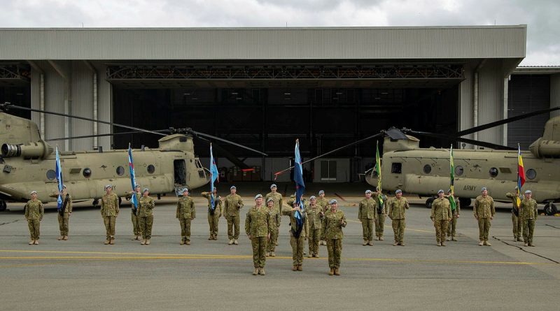 A parade signified the transfer of command of Army Aviation Training Centre and their subordinate units to 16th Aviation Brigade. Story by Major Carolyn Barnett. Photos by Craftsman Luc McLean.