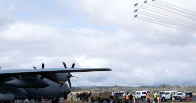 The Roulettes aerobatic display team thrills at the Canberra Airport open day with formation flying in their PC-21 aircraft over the event crowd and a C-130J Hercules. Story by Flight Lieutenant Rob Hodgson. Photos by Flight Sergeant Kev Berriman.