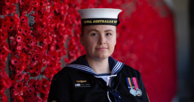Navy sailor Able Seaman Rachel Brandt at the Australian War Memorial in Canberra. Story and photos by Corporal Luke Bellman.