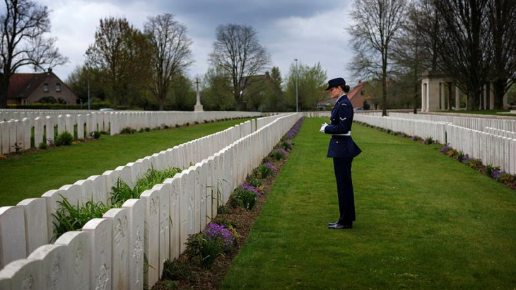 Leading Aircraftwoman Hunter Westbrook, of Australia’s Federation Guard, visits the resting place of her distant cousin, Private Victor Westbrook, at the Bailleul Communal Cemetery in Northern France. Story by Flight Lieutenant Lily Lancaster. Photos by Sergeant Oliver Carter.