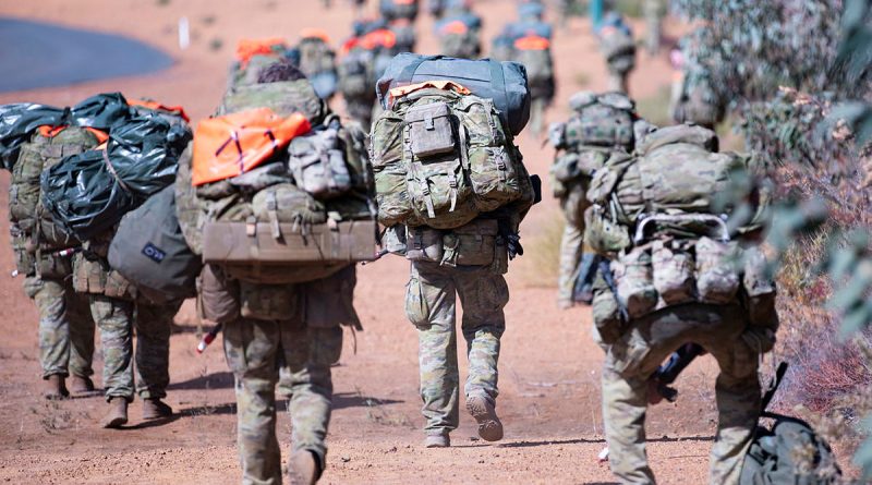 ADF candidates march with heavy loads during the 2024 Special Forces Common Selection Course. Story and photos by Major Roger Brennan.