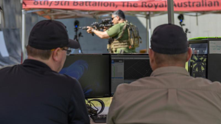 Scientists from La Trobe University calibrate motion-capture cameras during a marksmanship training trial at Enoggera Barracks, Brisbane. Story and photos by Corporal Michael Rogers.