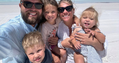 Chief Petty Officer Joshua Scanlon, with his fiancé Kate Barry and their three children, Jonty, Leila and Tillie, enjoying a family holiday. Story by Lieutenant Marie Davies.