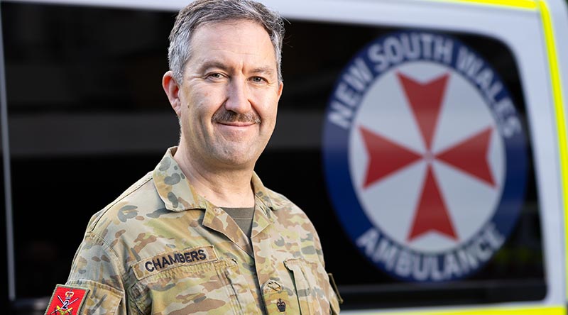 Australian Army Colonel Anthony Chambers from 2nd Health Brigade, at St Vincent’s Hospital Sydney, NSW. Photo by Corporal Johnny Huang.