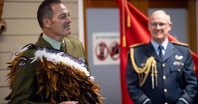 Willie Apiata VC addresses attendees at his a ceremony in which he was promoted to the honorary rank of Warrant Officer Class One (WO1) at Papakura Military Camp. During the ceremony, WO1 Apiata was also appointed as Special Representative to the New Zealand Defence Force. NZDF photo.