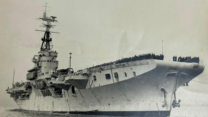 Historic imagery of the arrival of HMAS Sydney III to Jervis Bay with embarked aircraft which formed the Fleet Air Arm’s first squadrons.