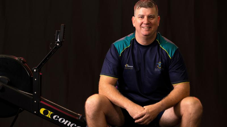 Warrior Games 2024 competitor Brett Lewis at the Australian Institute of Sport, Canberra, ACT. Story by Flying Officer Tina Langridge.